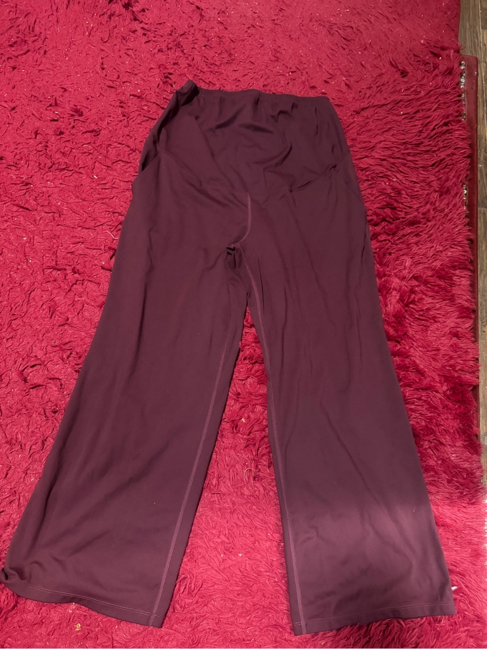 Women’s Wide Leg Ponte in Burgundy maternity pants